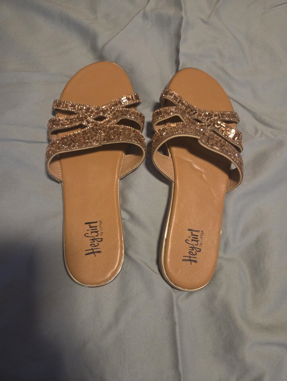 Hey Girl By Corkys Metallic Gold Slides